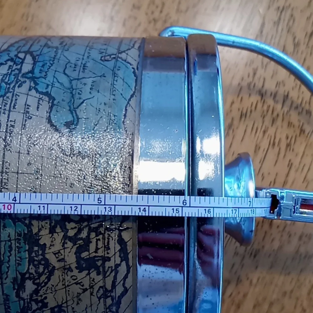 Vintage Old World Map Ice Bucket Mid Century Barware